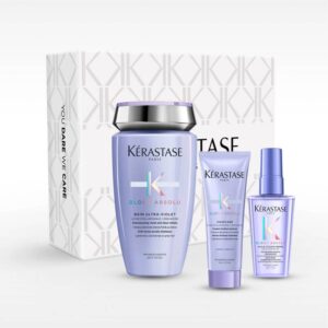 Set Matizante Cabello Rubio o Decolorado Blond Absolu Shampoo Bain Ultra-Violet 250ml+Acondicionador Cicaflash 75ml+Aceite Huile Cicaextreme 50ml 